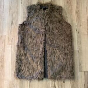 Audrey Lane faux fur zipper vest sz. 2X